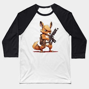 Armored Kangaroo Holding a Riffle Baseball T-Shirt